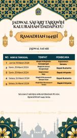 Jadwal Pelaksanaan Safari Tarawih Ramadhan Kalurahan Dadapayu
